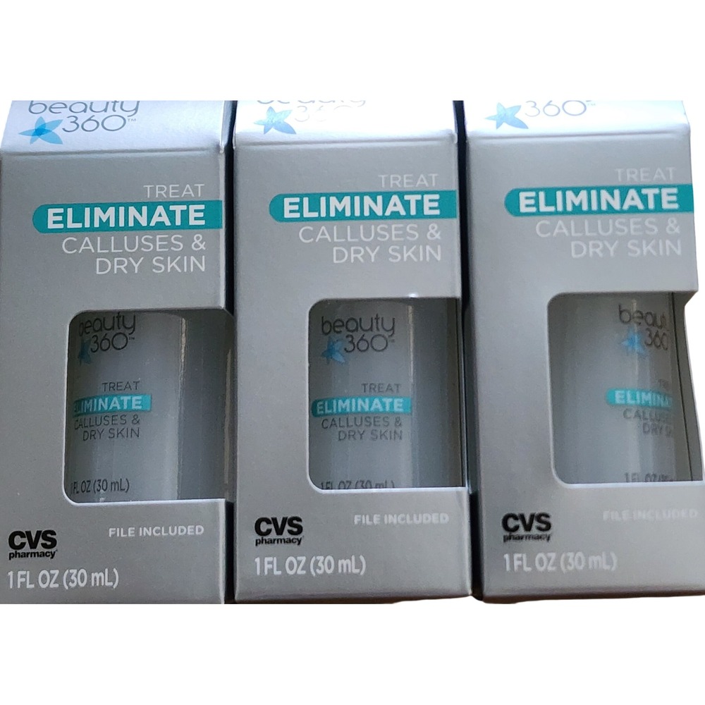 3x Beauty 360 Callus and Dry Skin Treatment 1oz Pedicure Kit with File CVS Feet - Picture 3 of 7